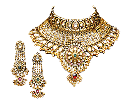 A picture of antique necklace and earings 