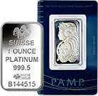 An image of platinum bars and rounds