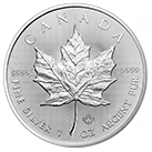 A Canadian maple leaf silver coin