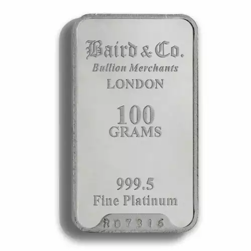 100g Baird & Co Platinum Minted Bar (2)