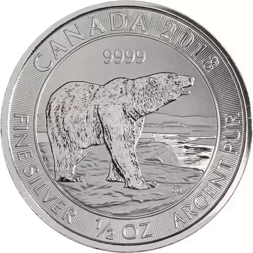 2018 Canadian 1/2 oz Silver Polar Bear Coin (2)