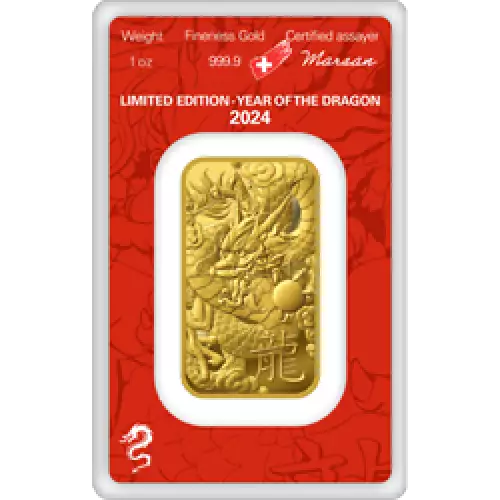 2024 1 oz Argor-Heraeus Gold Bar - Year of the Dragon (2)